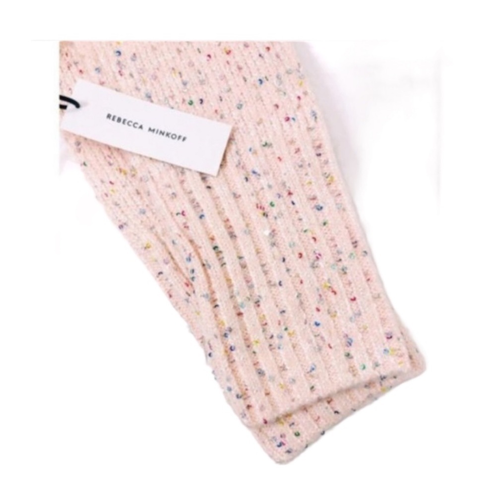 Rebecca Minkoff Womens Pink Crew Neck Sequins Long Sleeve Knit Sweater Sz L New - Picture 7 of 9